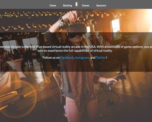 about page for startup company Immersion Arcade