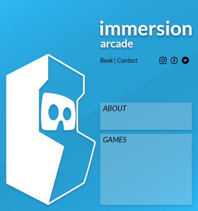 a wireframe of the potential contact page for Immersion Arcade's new website